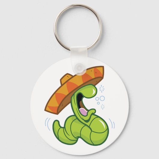 Drink worm met Sombrero Mexican Party Sleutelhanger (Voorkant)