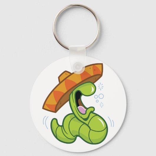 Drink worm met Sombrero Mexican Party Sleutelhanger (Achterkant)