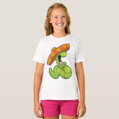 Drink worm met Sombrero Mexican Party T-shirt (Voorkant volledig)