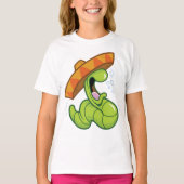 Drink worm met Sombrero Mexican Party T-shirt (Voorkant)