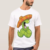 Drink worm met Sombrero Mexican Party T-shirt (Voorkant)
