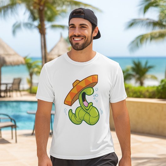 Drink worm met Sombrero Mexican Party T-shirt