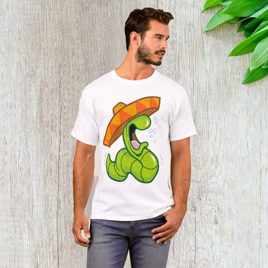 Drink worm met Sombrero Mexican Party T-shirt