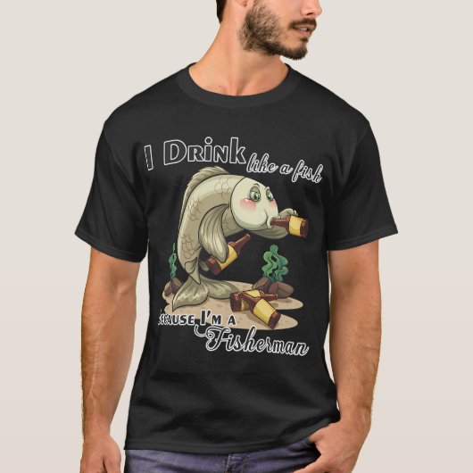 Drinken als een vis t-shirt (Voorkant)