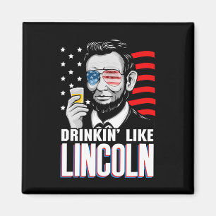 Drinken als Lincoln 4 juli mannen Abraham Meri Magneet