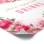 Drinken Baby shower Roze flamingo Ballerina Poster (Hoek)