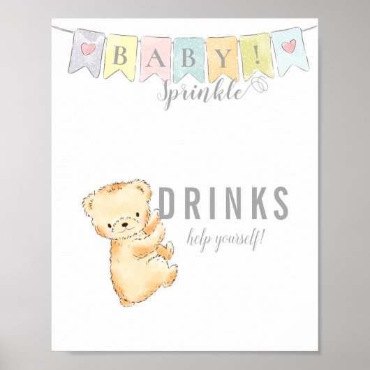 Drinken Baby Sprinkle Beer en banner Poster (Voorkant)