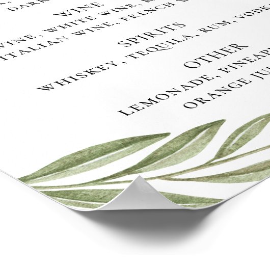 Drinken balk voor de groenbladerkalligrafie poster (Hoek)