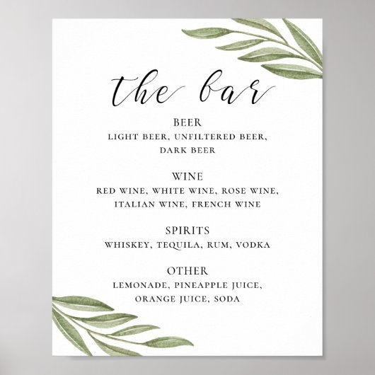 Drinken balk voor de groenbladerkalligrafie poster (Voorkant)