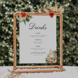 Drinken Bar Boots en Bubbly Vrijgezellenfeest Sign Poster