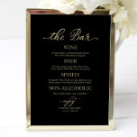 Drinken Bar Gold Calligraphy Black Wedding Sign Poster<br><div class="desc">Drinken Bar Gold Calligraphy Black Wedding Sign</div>