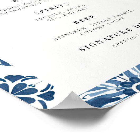 Drinken Bar Lemon Positano Trouwtafel Teken Poster (Hoek)