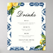 Drinken Bar Lemon Positano Trouwtafel Teken Poster (Voorkant)