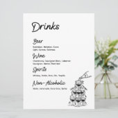 Drinken Bar Menu Modern Minimalistisch Trouwbord (Staand voorkant)