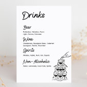 Drinken Bar Menu Modern Minimalistisch Trouwbord