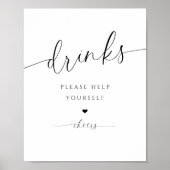 Drinken Bar Modern Elegante Bruiloft Aanduiding Poster (Voorkant)