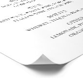 drinken   bar Paarse en blauwgroen florale bruilof Poster (Hoek)