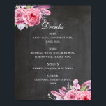 Drinken bar voor Chalkboard bruiloft. Bloemen en v Poster<br><div class="desc">Drinken met een Chalkboard bruiloft bedekken poster met roze waterverf boho bloemen en veren. Geschikt voor verjaardag,  verjaardag en elke andere partij. Neem contact met me op als je extra objecten nodig hebt.</div>