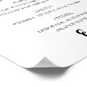 Drinken bar voor zwarte en witte-scriptbruiloft poster (Hoek)