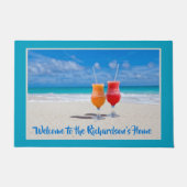 Drinken Beach Sand Ocean Uitzicht Welcome Doormat Deurmat (Voorkant)