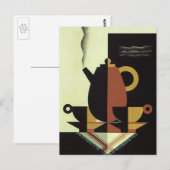 Drinken Beverages Koffiepot met bekertjes Briefkaart (Voorkant / Achterkant)