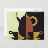 Drinken Beverages Koffiepot met bekertjes Briefkaart (Voorkant / Achterkant)