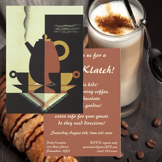  Drinken Beverages Koffiepot met bekertjes Kaart