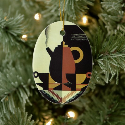 Drinken Beverages Koffiepot met bekertjes Keramisch Ornament (Boom)