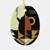 Drinken Beverages Koffiepot met bekertjes Keramisch Ornament (Achterkant)