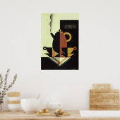  Drinken Beverages Koffiepot met bekertjes Poster (Keuken)