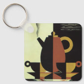  Drinken Beverages Koffiepot met bekertjes Sleutelhanger (Voorkant)