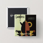 Drinken Beverages Koffiepot met bekertjes Vierkante Button 5,1 Cm (Voorkant /achterkant)