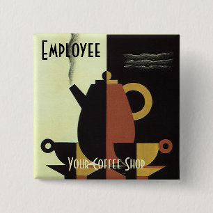 Drinken Beverages Koffiepot met bekertjes Vierkante Button 5,1 Cm