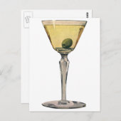 Drinken Beverages, Martini Olive Cocktail Briefkaart (Voorkant / Achterkant)
