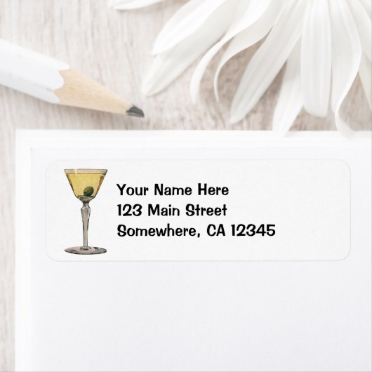  Drinken Beverages, Martini Olive Cocktail Etiket (Insitu)