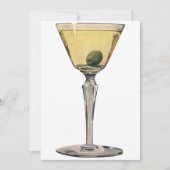 Drinken Beverages, Martini Olive Cocktail Kaart (Voorkant)