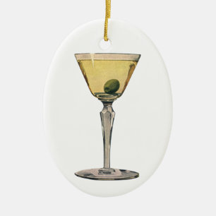 Drinken Beverages, Martini Olive Cocktail Keramisch Ornament