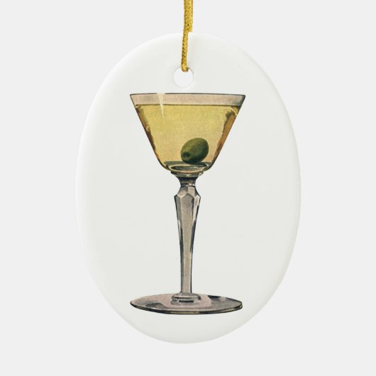  Drinken Beverages, Martini Olive Cocktail Keramisch Ornament (Voorkant)