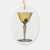  Drinken Beverages, Martini Olive Cocktail Keramisch Ornament (Achterkant)