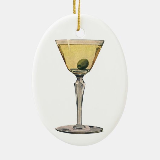  Drinken Beverages, Martini Olive Cocktail Keramisch Ornament (Achterkant)