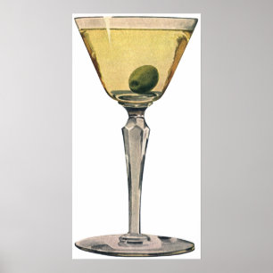 Drinken Beverages, Martini Olive Cocktail Poster