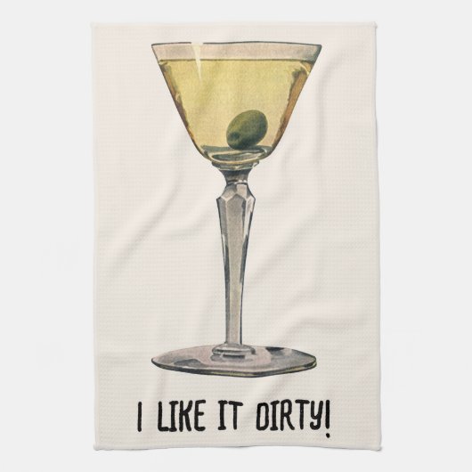 Drinken Beverages, Martini Olive Cocktail Theedoek (Verticaal)