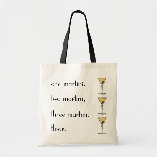  Drinken Beverages, Martini Olive Cocktail Tote Bag (Voorkant)