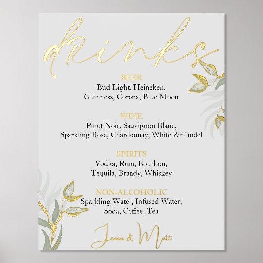 Drinken borden Waterverf vertrekt Folie Afdrukken (Voorkant)