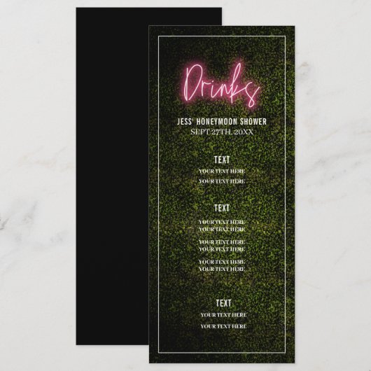 Drinken Bruiloft Feest Menu (Voorkant / Achterkant)