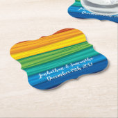 Drinken Coasters lgbtq regenboog vlag lesbisch gay Kartonnen Onderzetters (Gekanteld)