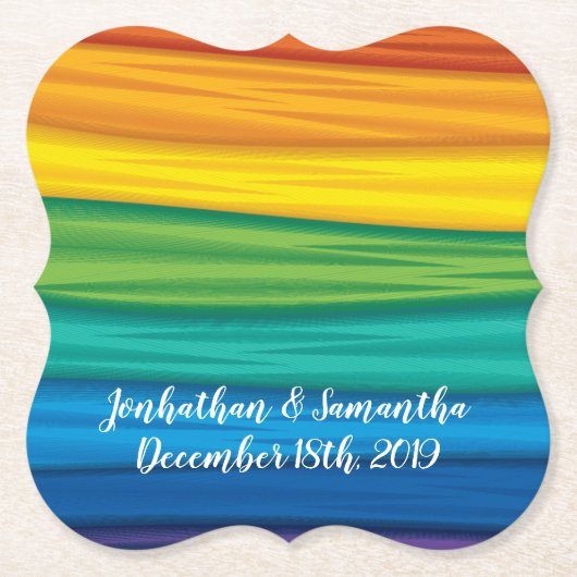 Drinken Coasters lgbtq regenboog vlag lesbisch gay Kartonnen Onderzetters (Voorkant)