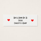 Drinken die voor bezoekers worden symbolisch geper mini visitekaartjes (Voorkant)