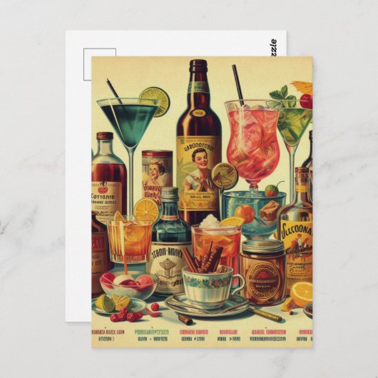  Drinken drankillustratie Briefkaart (Voorkant / Achterkant)