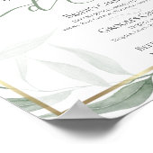 Drinken | Dusty Green Woodland Waterverf Foliage Poster (Hoek)